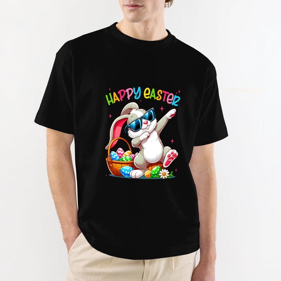 Funny Dabbing Bunny Easter Happy Easter T-Shirt, OdeJous Funny Clothing 5XL