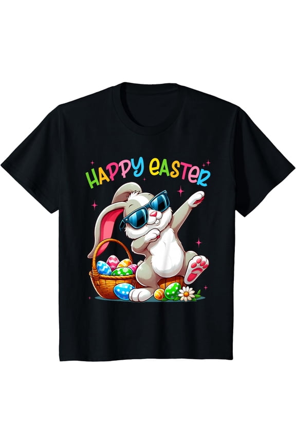 Funny Dabbing Bunny Easter Happy Easter for Boys Girls T-Shirt