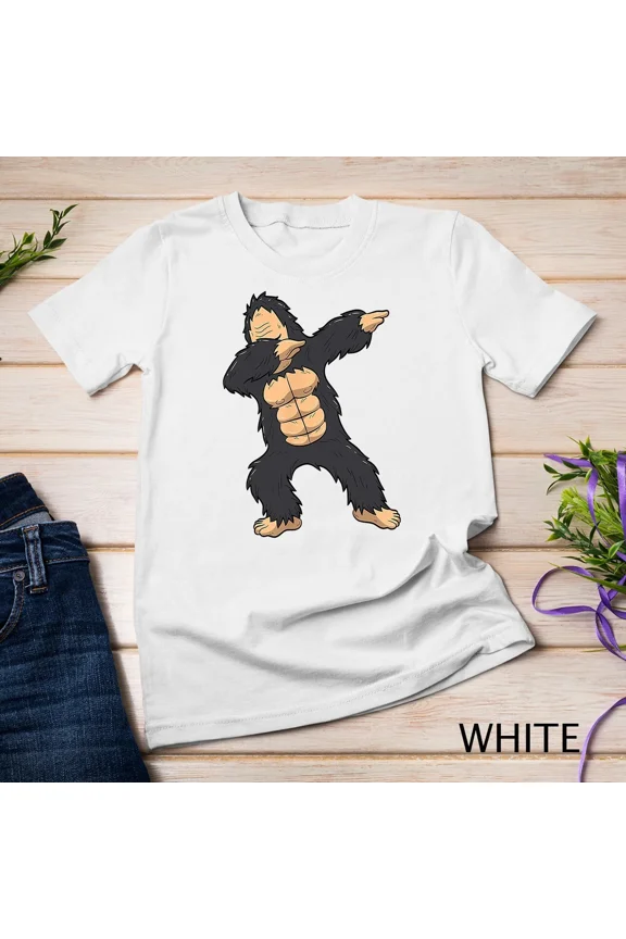 Funny Dabbing Gorilla Monkey Chimpanzee Big Foot Kids Unisex T-Shirt, up to size 5XL