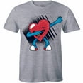 thumbnail image 1 of Funny Dabbing Heart Hip Hop Dance Men's Cute Valentine's Day Gift T-Shirt, 1 of 4