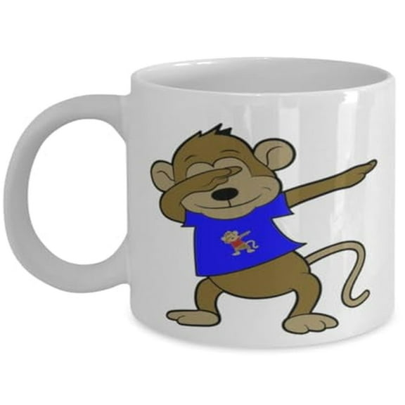 Ape Lovers 11 oz Coffee Mug - Funny Dabbing Monkey White Ceramic Gift