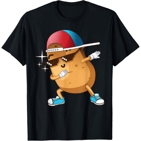 Funny Dabbing Potato Gift Cool Dancing Spuds Hip-hop Foodie T-Shirt
