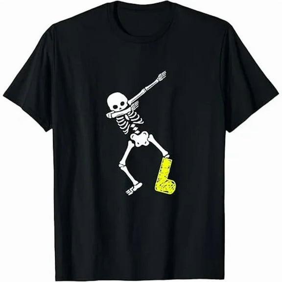 Funny Dabbing Skeleton Broken Leg Graphic Unisex T-Shirt