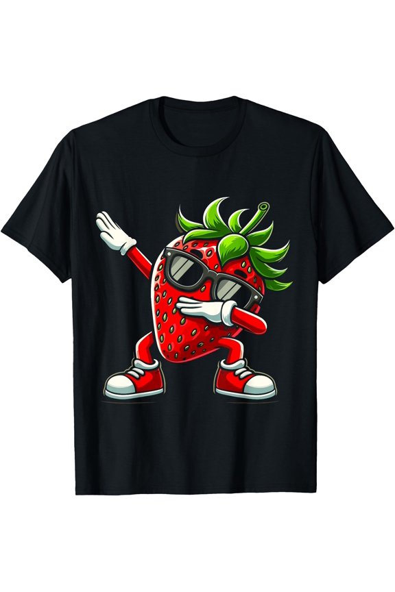 Funny Dabbing Strawberry Summer Fruit Lover Men Women Kids T-Shirt, Unisex T-Shirt