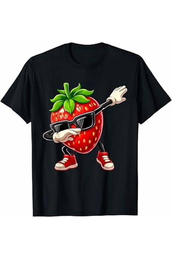 Funny Dabbing Strawberry Summer Fruit Lover T-Shirt
