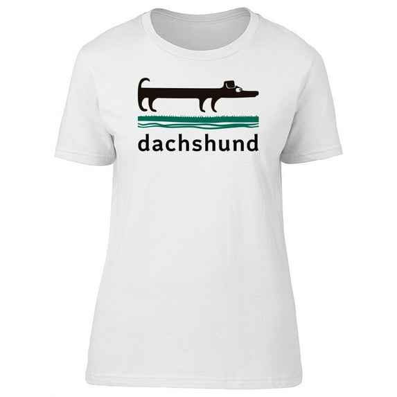Funny Dachshund Dog Doodle T-Shirt Women -Image by Shutterstock, Female Large