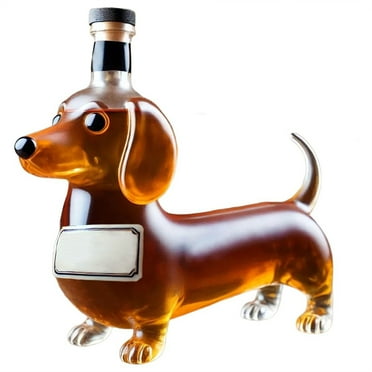 Funny Dachshund Dog Whiskey Bottle Shaped Whiskey Bottle Unique Red Wine Decanter For Whiskey Lovers Dog Lovers 9.3"