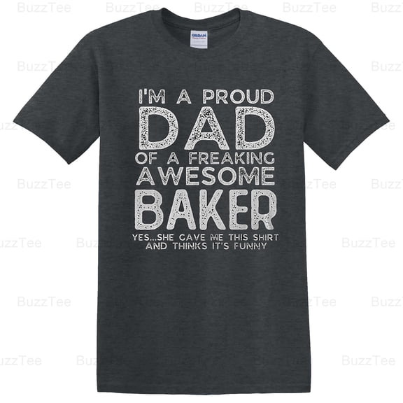 Funny Dad Baker Father's Day Personalized Name Baking Humor Gift T-Shirt Unisex, up to 5XL
