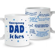 Funny Dad Coffee Mug Gift, Emergency Dad Jokes Mug, Dad Mug Gift from Daughter Son Kids, Christmas Birthday Father''s Day Gift for Dad, Best Dad Ever Funny Novelty Gifts for Dad, Ceramic 11oz