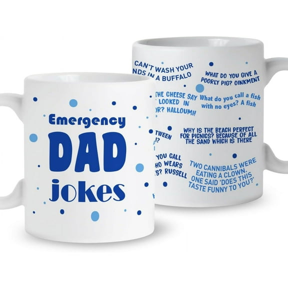 Funny Dad Coffee Mug Gift, Emergency Dad Jokes Mug, Dad Mug Gift from Daughter Son Kids, Christmas Birthday Father''s Day Gift for Dad, Best Dad Ever Funny Novelty Gifts for Dad, Ceramic 11oz