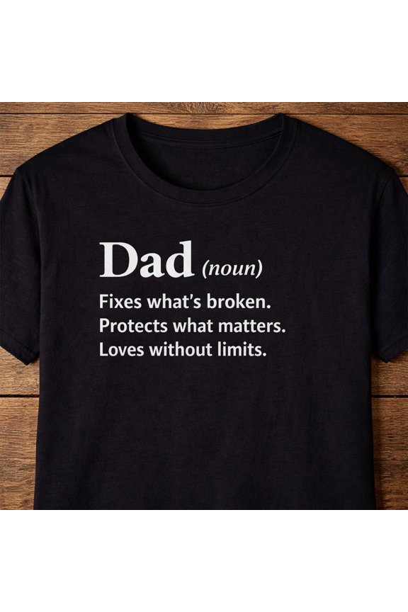 Funny Dad Definition Noun T-Shirt – Minimalist Humor Tee for Father's Day or Birthday Gift
