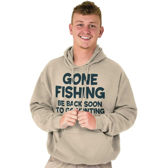 Funny Dad Gone Fishing Hunting Season Hoodie Hooded Sweatshirt Men Brisco Brands S