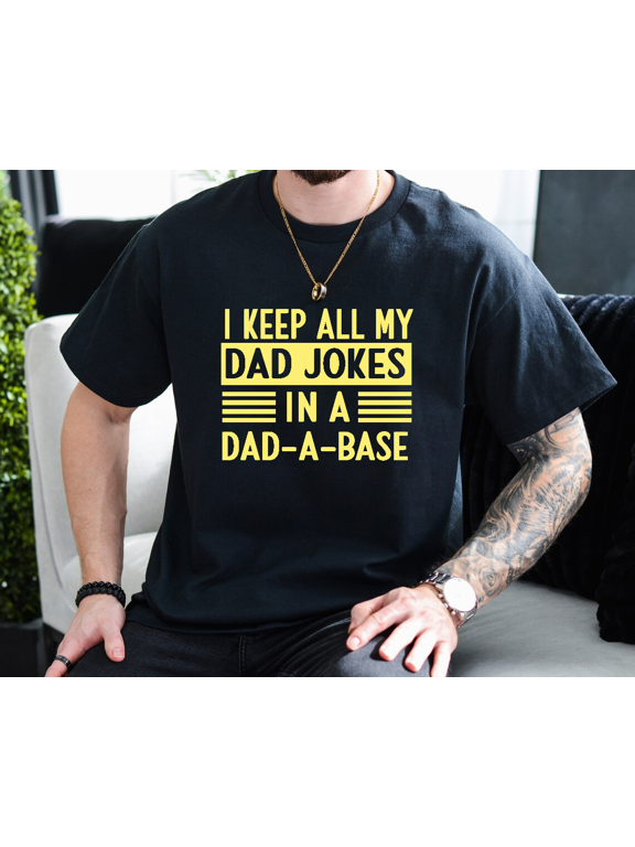 Funny Dad Joke Database Tech Geek Fatherhood Humor Gear Unisex T-Shirt, up to size 3XL.