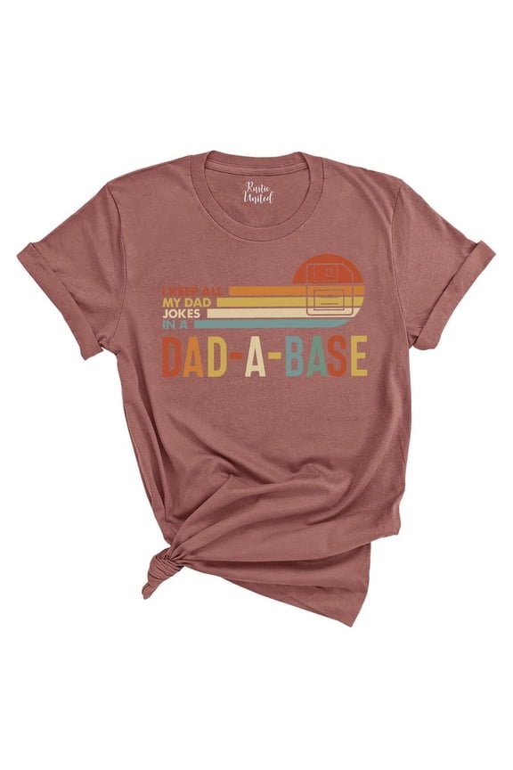 Funny Dad Joke T-Shirt – “I Keep All My Dad Jokes in a Dad-A-Base” – Tech Gift for Dads(HEATHER MAUVE,3XLarge)