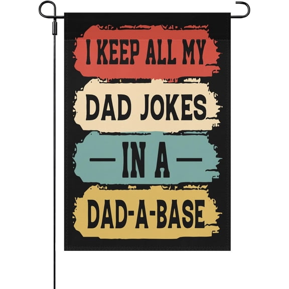 Funny Dad Jokes Garden Flag, American Welcome Yard Flag, Double-Sided Outdoor Decor, 12 x 18 Inches