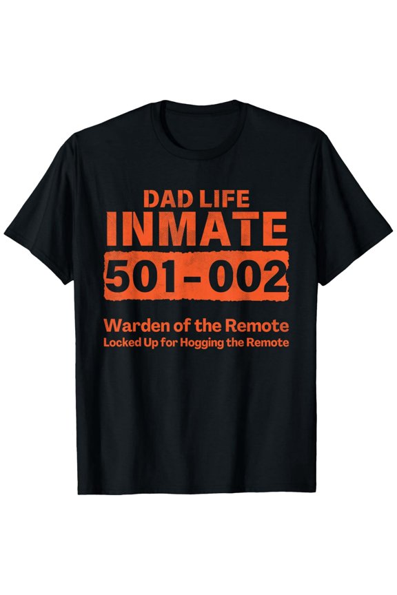 Funny Dad Life Warden of the Remote Control Men Cotton Graphic T-Shirt