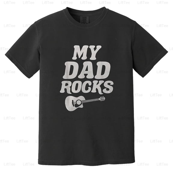 Funny Dad Rocks Guitar Rock And Roll Father's Day Music Lover Band Star Comfort Color T-Shirt Unisex, up to 4XL