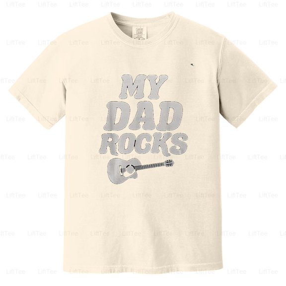Funny Dad Rocks Guitar Rock And Roll Father's Day Music Lover Band Star Comfort Color T-Shirt Unisex, up to 4XL