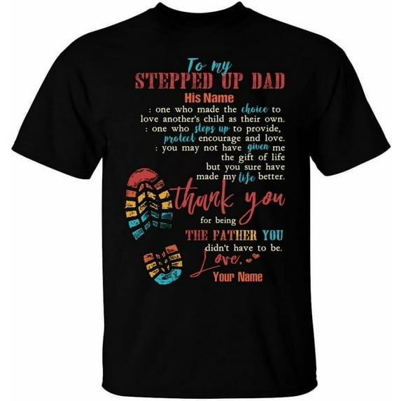 Funny Dad T-Shirt, Custom T Shirt for Dad Bonus Dad Stepdad, Personalized Dad Tee