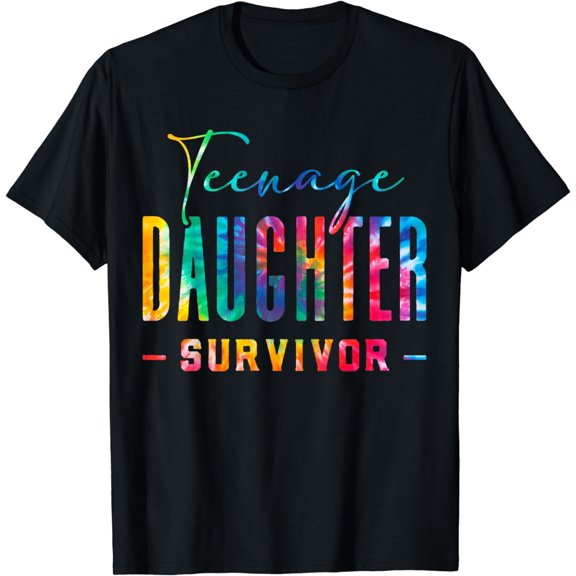 Funny Dad Teenage Daughter Survivor Tie Dye Fathers Day Mens T-Shirt