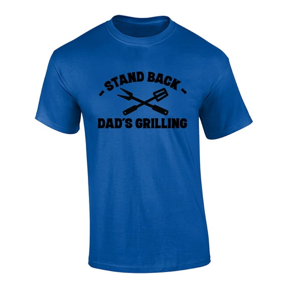 Funny Dad's Grilling Adult Mens Short Sleeve T-Shirt-Royal-Large