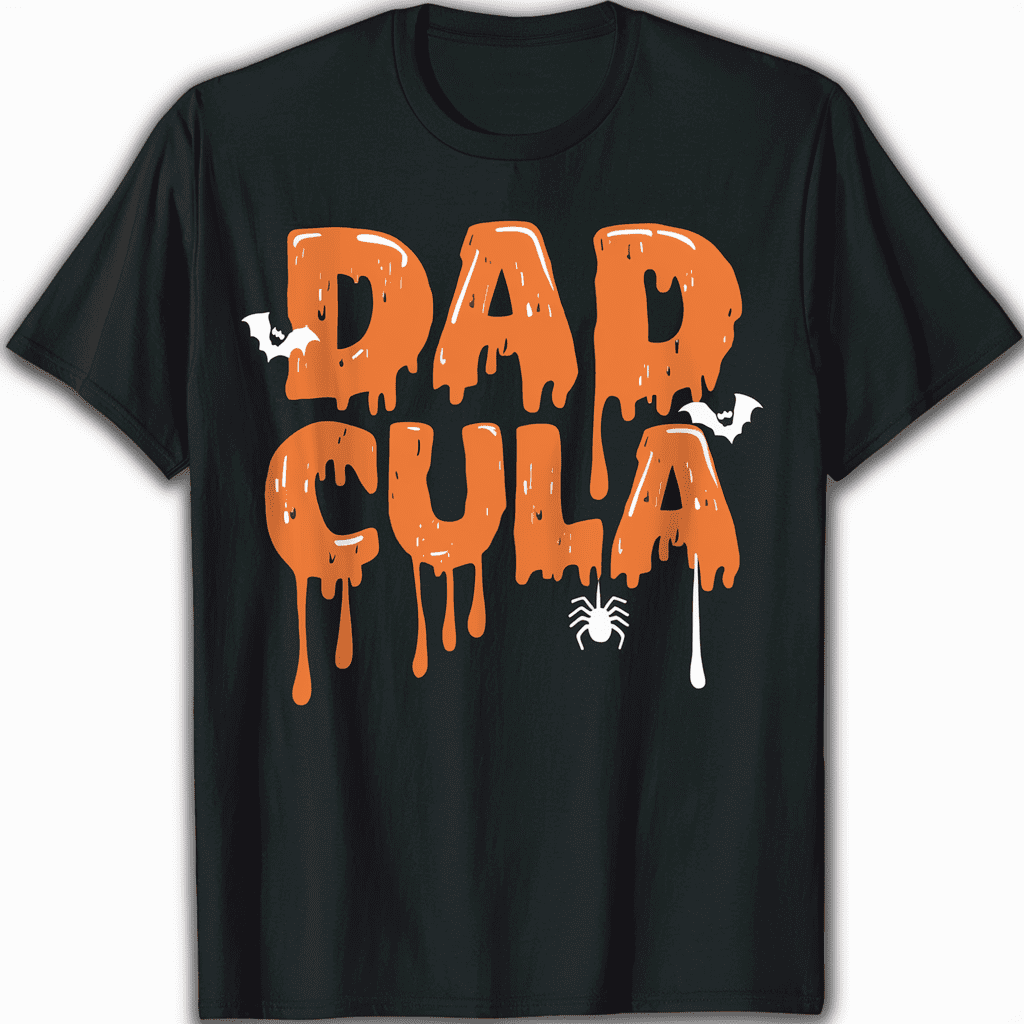 Funny Dadcula Halloween Dad Mens Costume Vampire Fangs TShirt