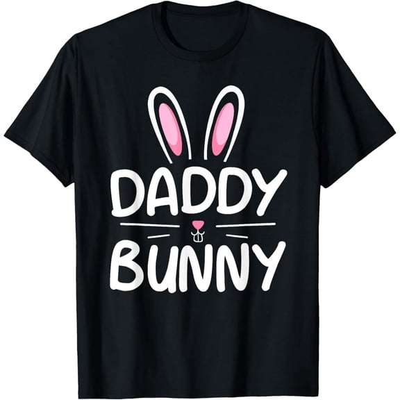 Funny Daddy Bunny Easter Shirt for Dad Men Cotton Short Sleeve Graphic Tee