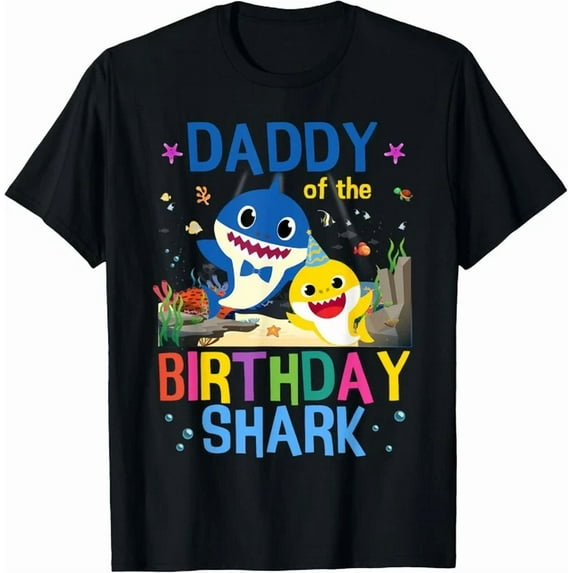 Funny Daddy Of The Birthday Family Shark Kids Birthday T-Shirt Unisex S-5XL Hot Trending Shirt, Vintage Birthday Gift