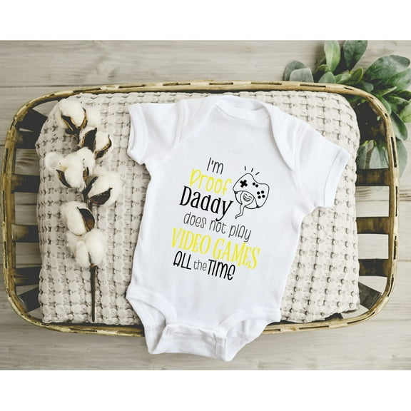 Funny Daddy Onesie, I'M Proof Video Games Onesie, Hello Daddy Onesie, Pregnancy Announcement For Husband, Pregnancy Reveal, Video Games Cute and Cool Baby Bodysuit, BABY BODYSUIT LAT 4424