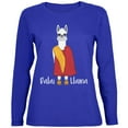 thumbnail image 1 of Funny Dalai Lama Llama Pun Womens Long Sleeve T Shirt Royal LG, 1 of 1