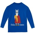 thumbnail image 1 of Funny Dalai Lama Llama Pun Youth Long Sleeve T Shirt Royal YMD, 1 of 1