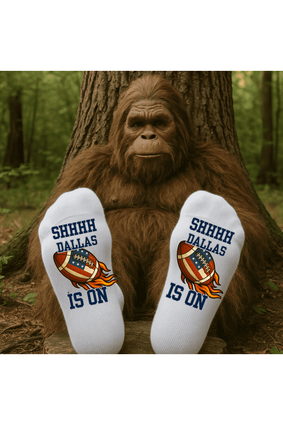 Dallas Football Fan Socks Dallas Is On Novelty Game Day Gift, Moisture Wicking, Size Large
