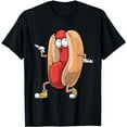 thumbnail image 1 of Funny Dancing Hot Dog Design For Kids Boys Girls Hotdog Gag T-Shirt, 1 of 5