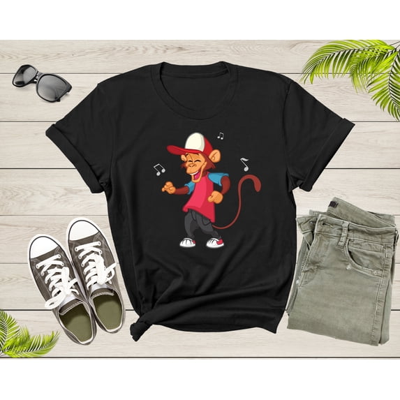 Funny Dancing Monkey Ape Music Note for Men Women Boys Girls T-Shirt Monkey Lover Gift T Shirt for Men Women Kids Boys Girls Graphic Tshirt