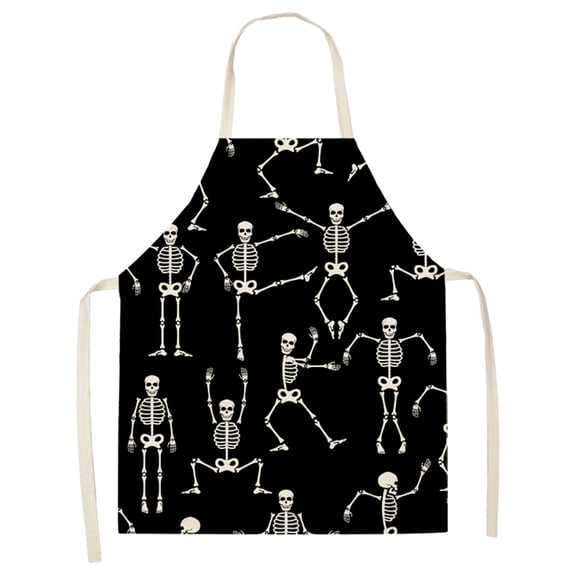 Funny Dancing Skeleton Body Apron Kitchen Aprons for Grooming Cooking Baking Painting Gardening