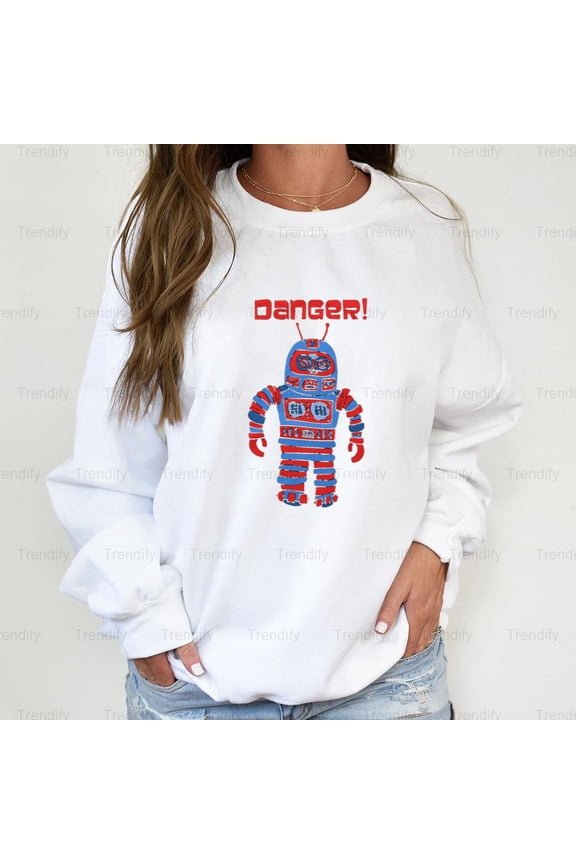 Funny Danger Restricted Area Warning Sign Retro Graphic Unisex Sweatshirt M390475, Up to Size 5XL
