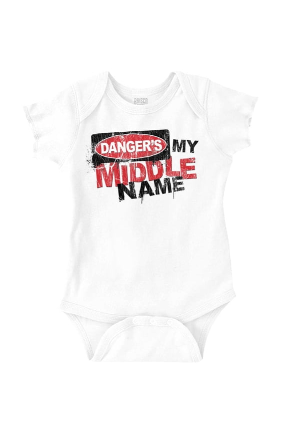 Funny Danger is My Middle Name Bodysuit Jumper Boys Infant Baby Brisco Brands 24M