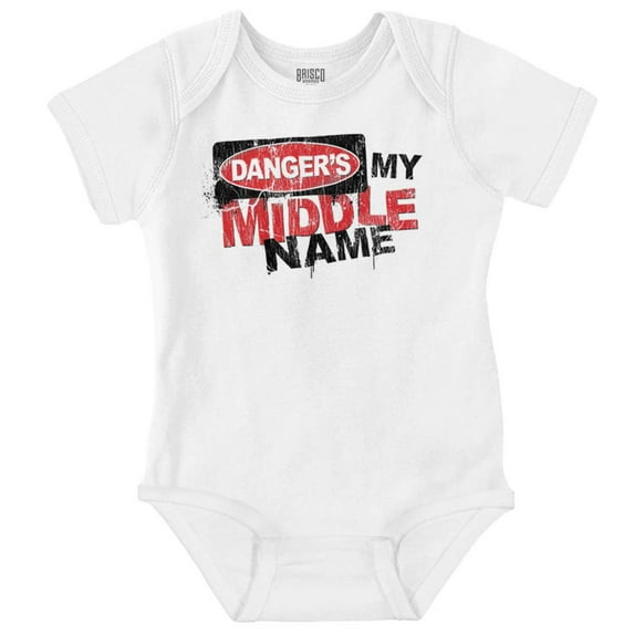 Funny Danger is My Middle Name Bodysuit Jumper Boys Infant Baby Brisco Brands NB