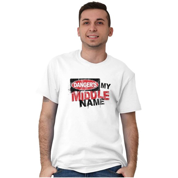 Funny Danger is My Middle Name Men's Big & Tall Crewneck Graphic Tee Brisco Brands 5X