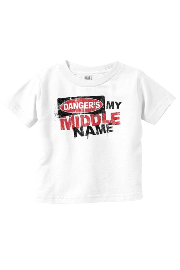 Funny Danger is My Middle Name Youth T Shirt Tee Boys Infant Toddler Brisco Brands 5T