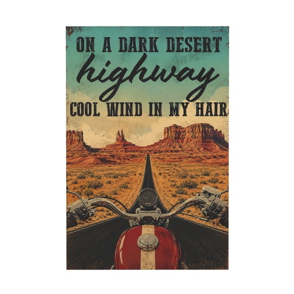 Funny Dark Desert Highway Quote Canvas Wall Art for Man Cave Office Bathroom 12*18in