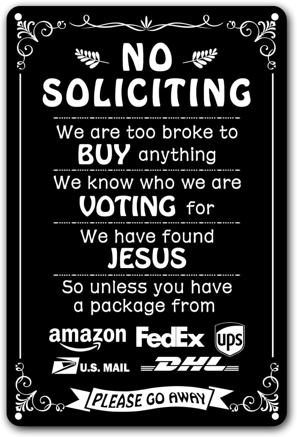 Funny Dark Humor Bestylez No Soliciting Sign For House, Home, Yard ...
