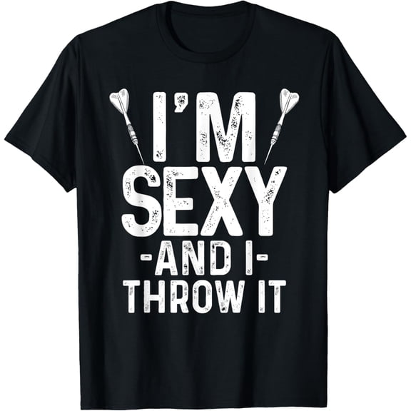 Funny Dart Design For Men Women Dartboard Lovers Dart Player T-Shirt men and women can wear, black, white, gifts