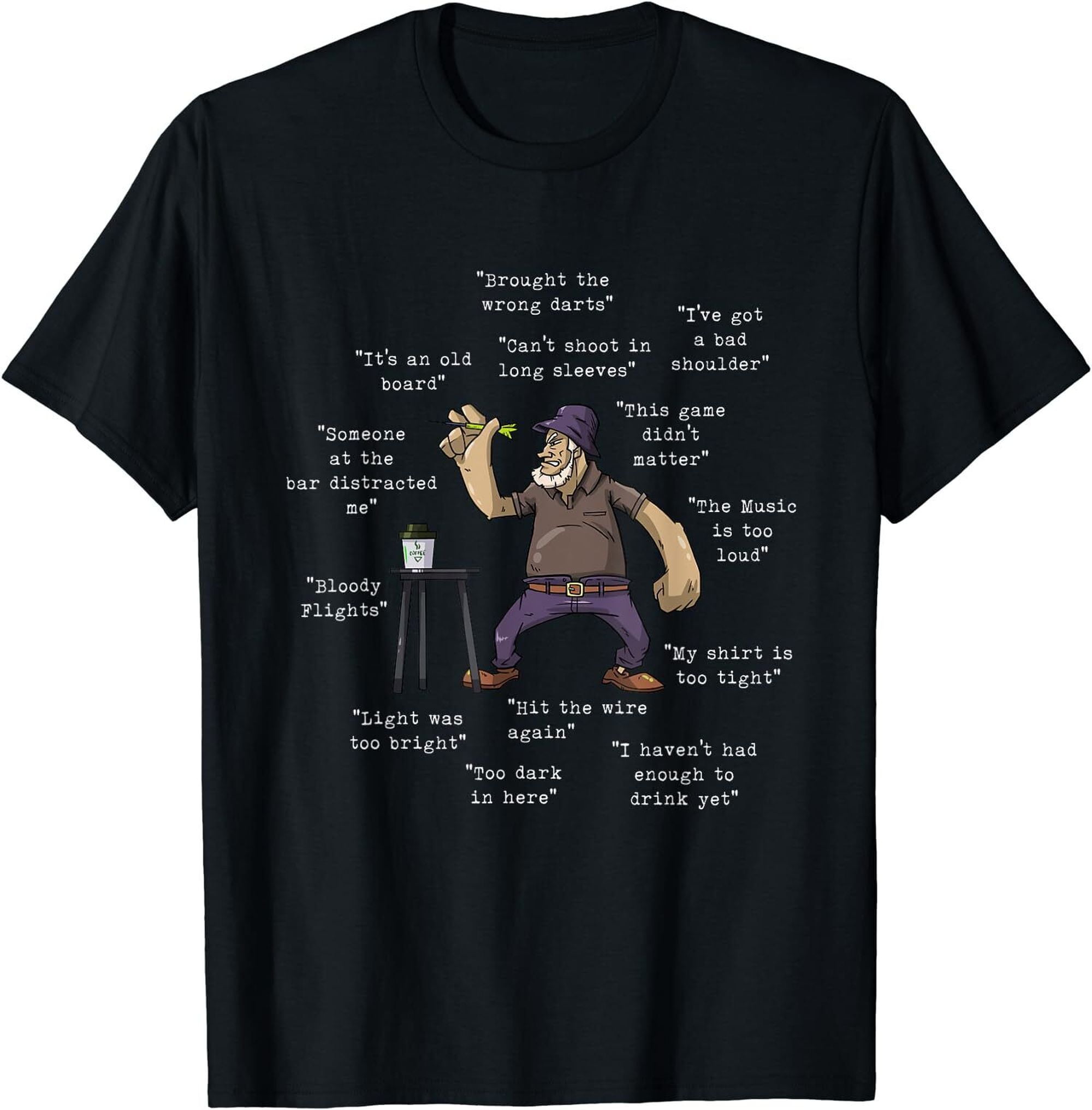 Funny Dart Player's Bullseye Quote T-Shirt - Ideal Present for Darts ...