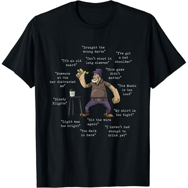 Funny Dart Player's Bullseye Quote T-Shirt - Ideal Present for Darts ...
