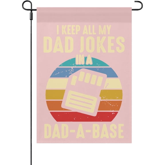 Funny Data-Base Dad Jokes Garden Flag, Double Sided Outdoor Welcome Decor, 12 x 18 Inch