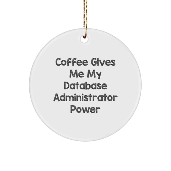 Funny Database Administrator Gifts from Friends Circle Ornament for Christmas - Coffee Gives Me My Power