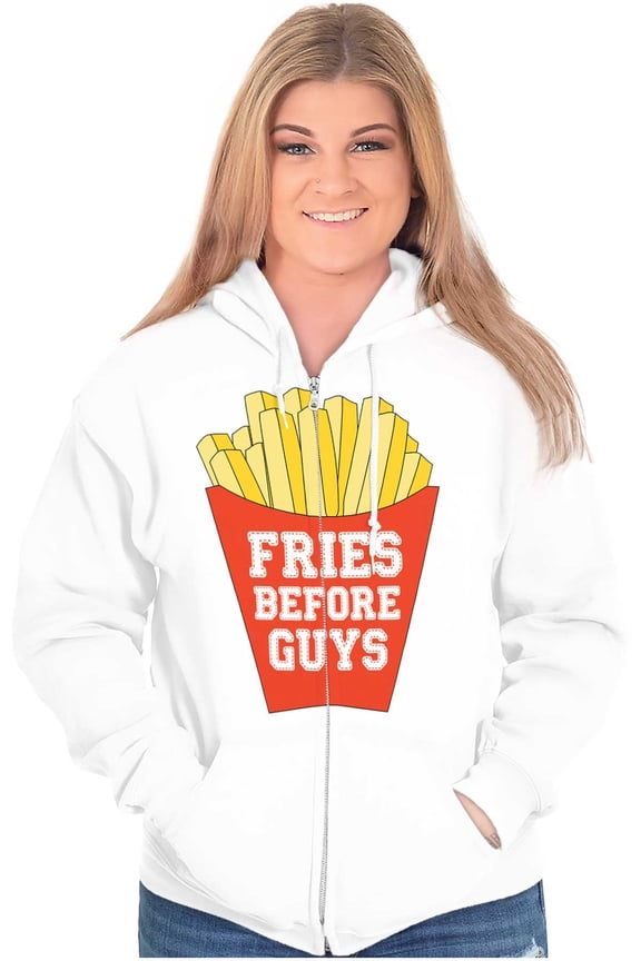 Funny Dating Fries Before Guys Zip Hoodie Sweatshirt Women Brisco Brands S