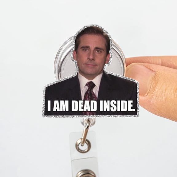 Funny Dead Inside Badge Reel, Burnout Humor ID Holder, Sarcastic Office Badge Clip, Tired Worker Meme, Coworker Gift Idea