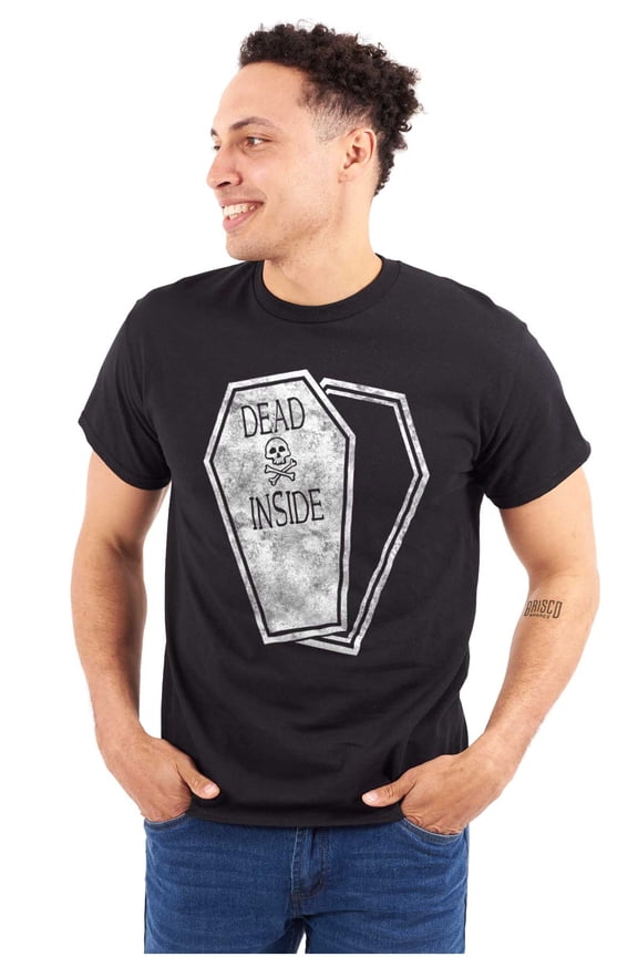 Funny Dead Inside Coffin Sarcastic Men's Graphic T Shirt Tees Brisco Brands S